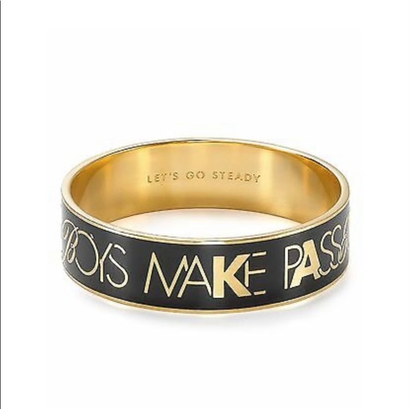 kate spade Jewelry - Kate Spade Bangle Bracelet Black Enamel Boys Make Passes at Girls with Glasses